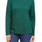 Karen Scott Blusa Feminina com Estampa de Flocos de Neve e Gola Alta Verde Tamanho P