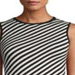 Anne Klein Regata feminina listrada sem mangas preta tamanho G
