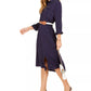 Vestido feminino Charter Club com cinto e botões frontais, estampa jacquard, tamanho grande, azul
