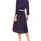 Vestido feminino Charter Club com cinto e botões frontais, estampa jacquard, tamanho grande, azul