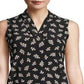 Blusa feminina Anne Klein estampada sem mangas preta tamanho X-S