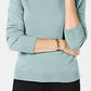Karen Scott Suéter feminino Petite LuX-Smalloft gola alta azul tamanho PL