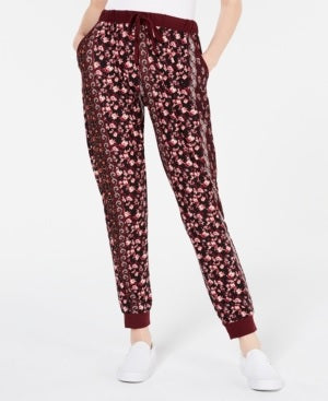 Hippie Rose Juniors' Cozy Jogger Pants Wine Size Small