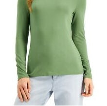 Camiseta feminina de manga comprida Style &amp; Co, verde, tamanho pequeno