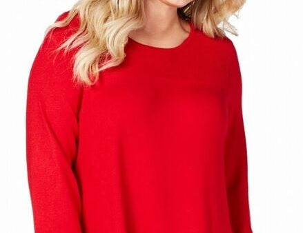 Alfani Suéter túnica de malha otomana feminino, tamanho vinho, tamanho extragrande