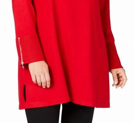 Alfani Suéter túnica de malha otomana feminino, tamanho vinho, tamanho extragrande