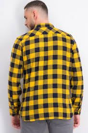 Camisa de flanela xadrez Levi's Yanda Buffalo masculina, amarela, tamanho médio