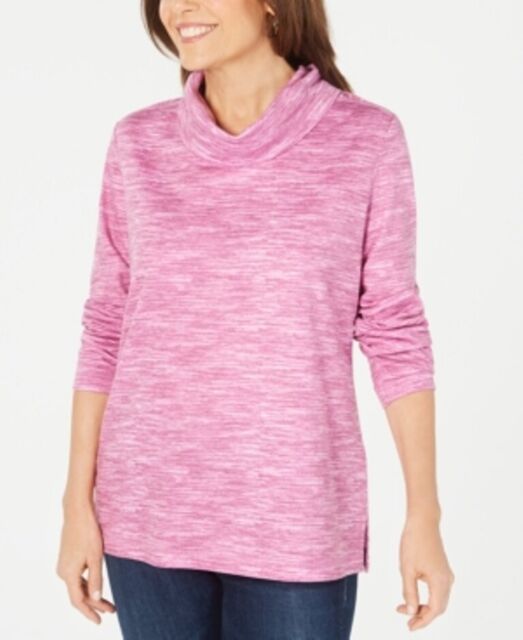 Karen Scott Top Feminino Gola Funil Tingido com Estampa Rosa Tamanho Grande
