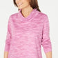 Karen Scott Top Feminino Gola Funil Tingido com Estampa Rosa Tamanho Grande
