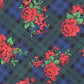 Lenço de bolso xadrez floral masculino Bar III azul tamanho regular