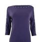 Vestido feminino Karen Scott com decote canoa e tachas, roxo, tamanho PS