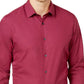 Camisa social masculina Alfani, manga comprida, camisa abotoada, vinho, tamanho 14,5 x 32-33