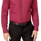 Camisa social masculina Alfani, manga comprida, camisa abotoada, vinho, tamanho 14,5 x 32-33
