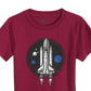 Camiseta infantil Epic Threads com estampa de nave espacial para meninos, vermelha, tamanho 7