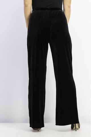 MSK Women's Embellished Trim Velvet Pants Black Size Small