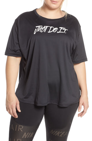 Camiseta Nike Plus Dri Fit Split Back Feminina - Preta Tamanho XG