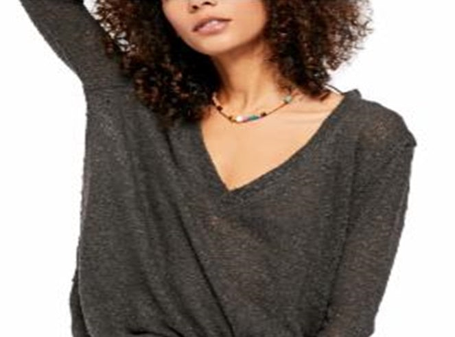 Camiseta feminina Ocean Air Hacci da Free People, preta, tamanho X-G