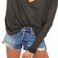 Camiseta feminina Ocean Air Hacci da Free People, preta, tamanho X-G