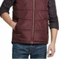 Colete masculino vintage à prova de intempéries com zíper frontal vinho