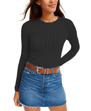 Suéter Pointelle Junior da Hooked Up By IOT, preto, tamanho pequeno