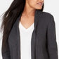Cardigan feminino Karen Scott de malha mista de algodão, cinza, tamanho P
