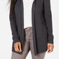 Cardigan feminino Karen Scott de malha mista de algodão, cinza, tamanho P