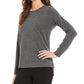 Blusa Calvin Klein Feminina Manga Longa Gola Joia Cinza Tamanho Grande