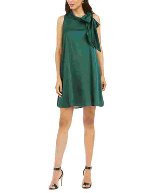 Robbie Bee Vestido de noite feminino sem mangas, gola alta, acima do joelho, tamanho 6, verde, tamanho pequeno