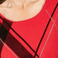 Blusa feminina Karen Scott com decote redondo e estampa gráfica, vermelha, tamanho PS