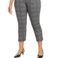 Calça curta estampada plus size Alfani feminina preta/branca tamanho 24W