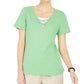 Karen Scott Blusa Feminina com Laço e Camadas Verde Tamanho Médio