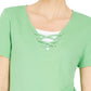 Karen Scott Blusa Feminina com Laço e Camadas Verde Tamanho Médio