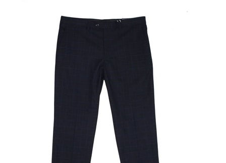 Calça social masculina Vince Camuto xadrez slim stretch preta tamanho 32x32