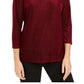 Charter Club Blusa feminina com decote canoa flocado, vermelha, tamanho PXL