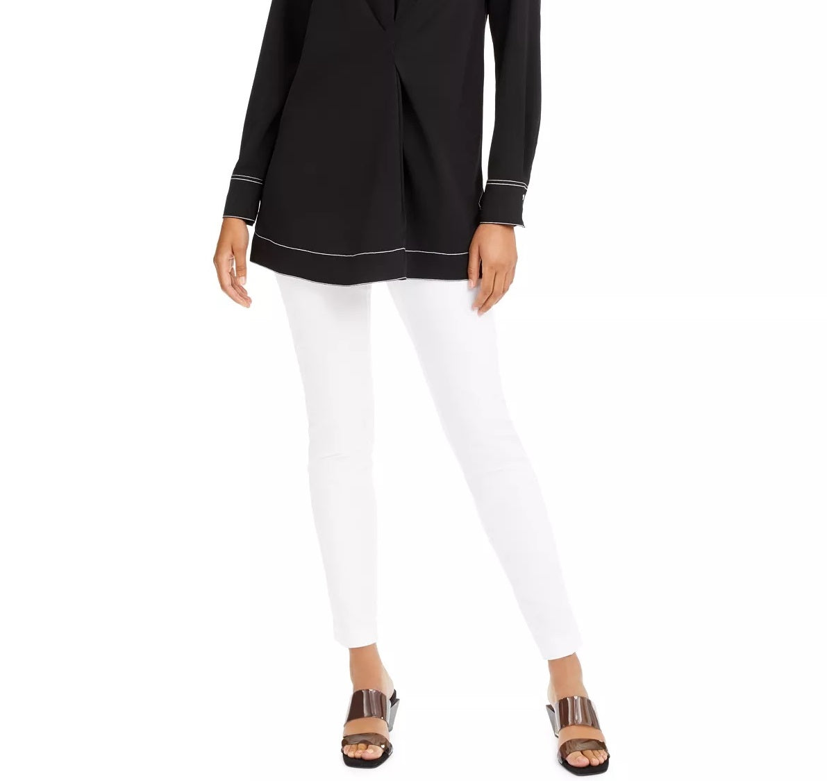 Calça skinny Hollywood feminina Alfani Bi Stretch, branca, tamanho 12