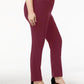 Calça feminina curta com controle de barriga JM Collection Curvy Fit Vinho Tamanho 4 Petite Small
