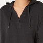 Blusa com capuz feminina Style &amp; Co, manga 3/4, preta, tamanho pequeno