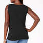 Regata feminina Karen Scott Petite Cotton com tachas, preta, tamanho médio