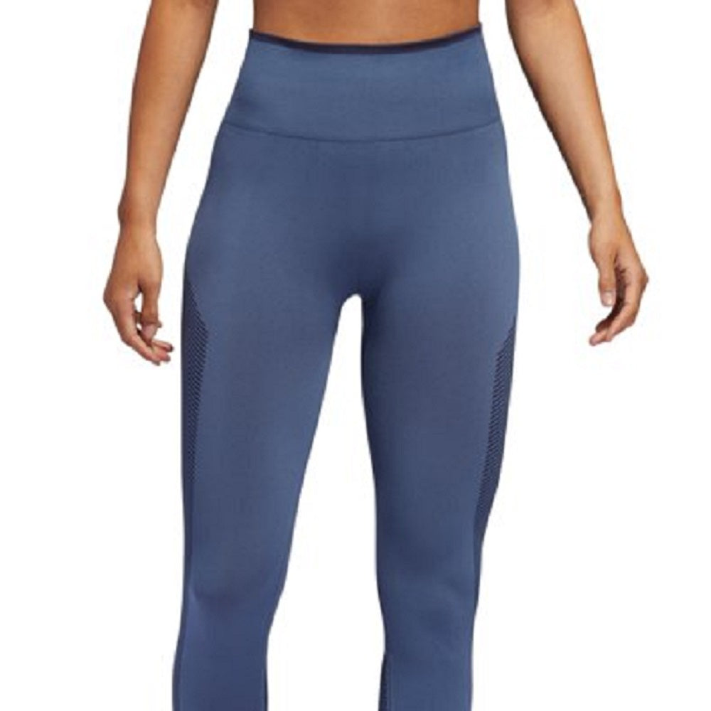 Calça Legging Adidas Believe This Primeknit Flow Feminina Azul Tamanho XS
