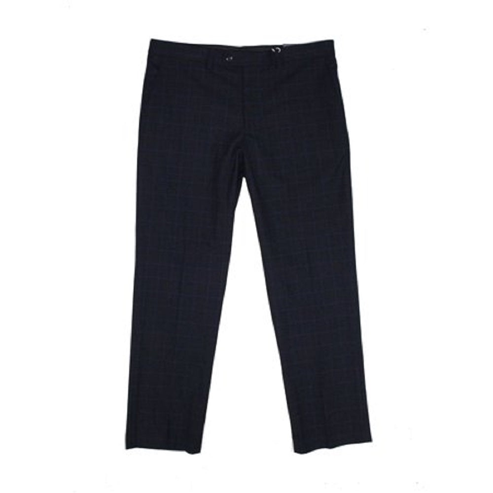 Calça masculina Vince Camuto com perna reta elástica xadrez slim fit preta tamanho 34x30