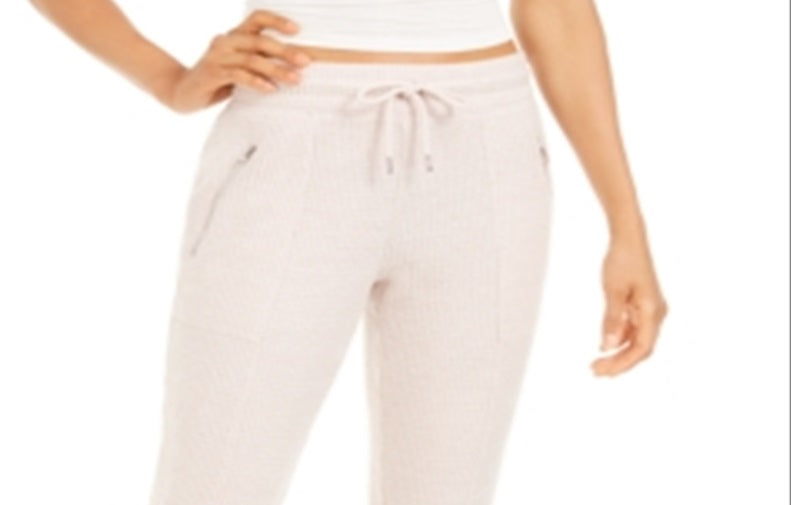 Calça de moletom feminina Ideology Waffle Knit, rosa, tamanho X-S