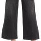 Calça jeans curta Levi's Super Wide Leg Feminina Preta Tamanho 28X25