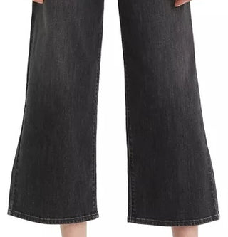 Calça jeans curta Levi's Super Wide Leg Feminina Preta Tamanho 28X25