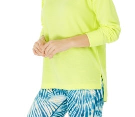 Ideologia Top feminino com ombros descobertos e aberturas, amarelo, tamanho médio