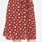 Vestido envelope falso estampado Monteau feminino, roxo, floral, tamanho extragrande