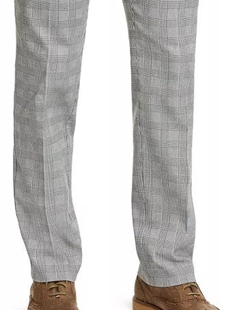 Calça social masculina Tommy Hilfiger xadrez Th Flex Stretch Modern Fit, branca, tamanho 38x30