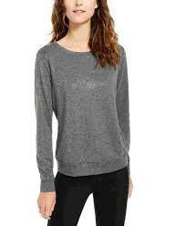 Moletom feminino com tachas INC International Concepts cinza tamanho pequeno