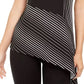 Blusa feminina Alfani com estampa assimétrica e bainha preta, tamanho médio