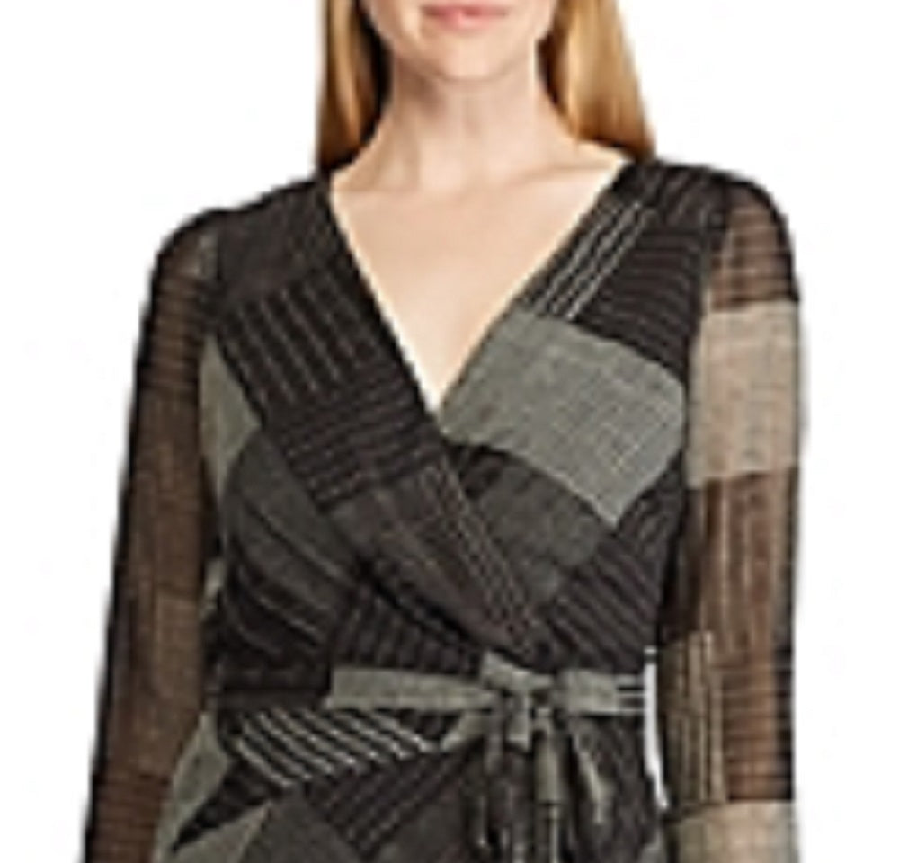 Vestido de manga comprida Franny feminino Ralph Lauren, preto, tamanho 14