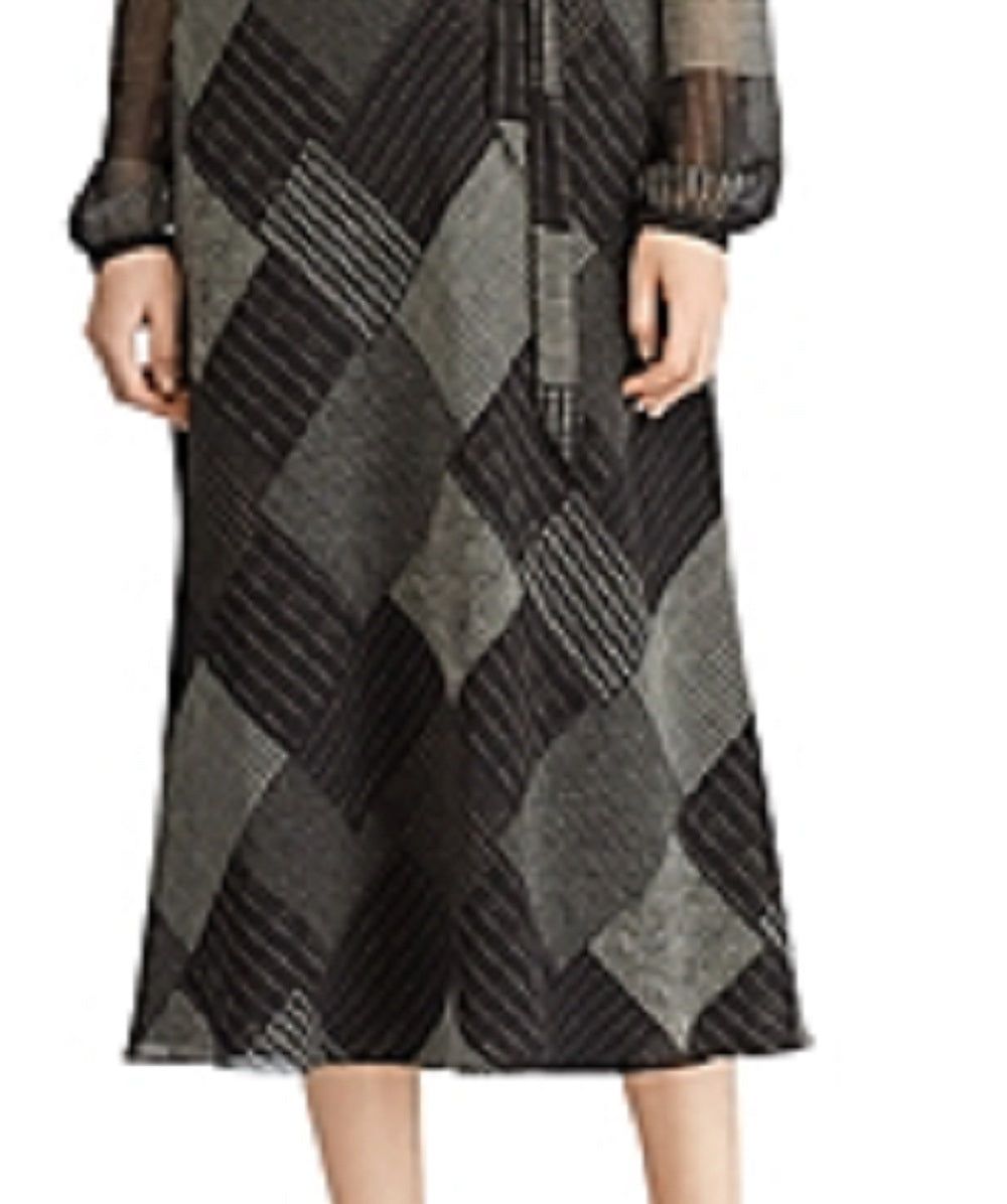 Vestido de manga comprida Franny feminino Ralph Lauren, preto, tamanho 14